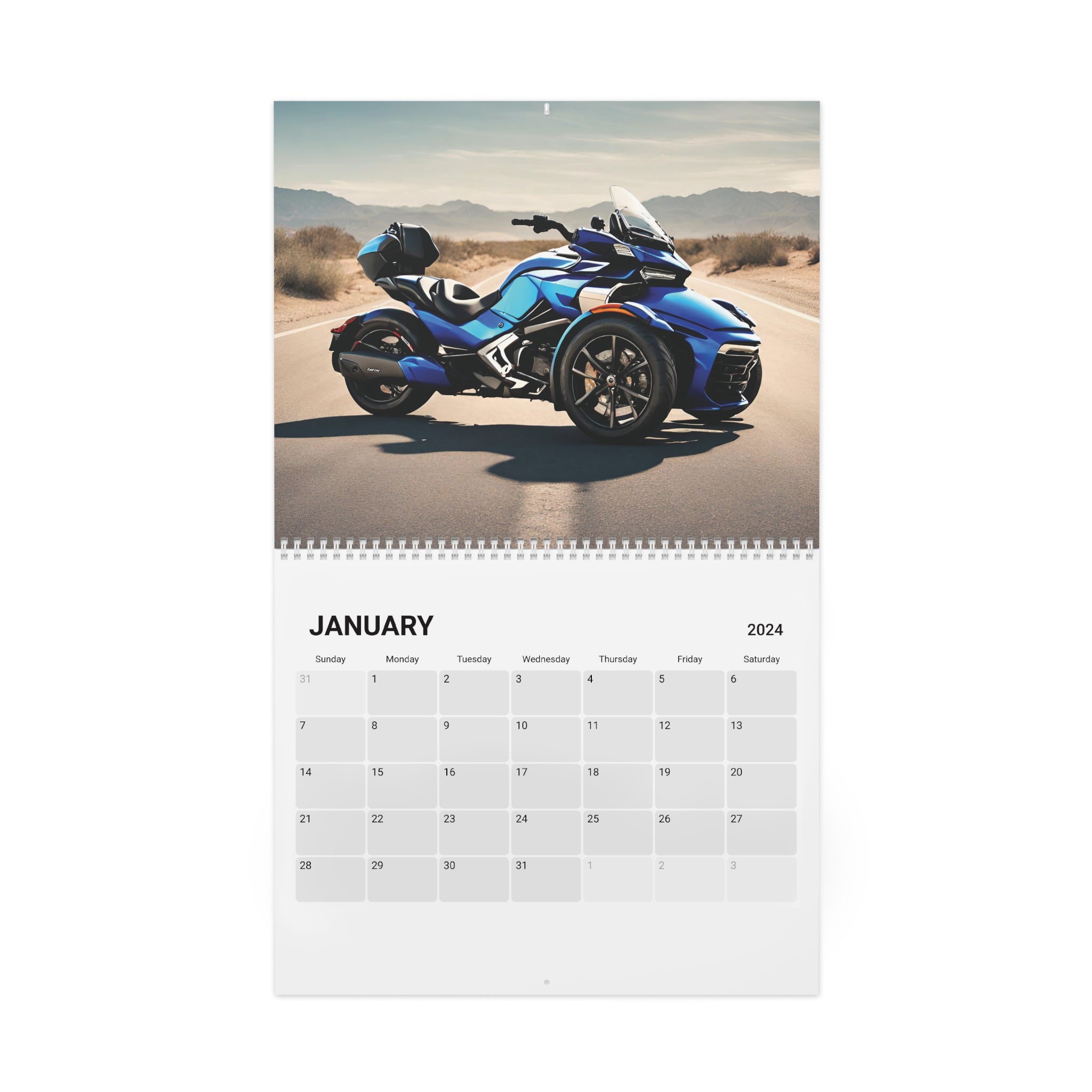 Can-AM Spyder Three Wheeled Motorcycle Wall Calendar - 2024