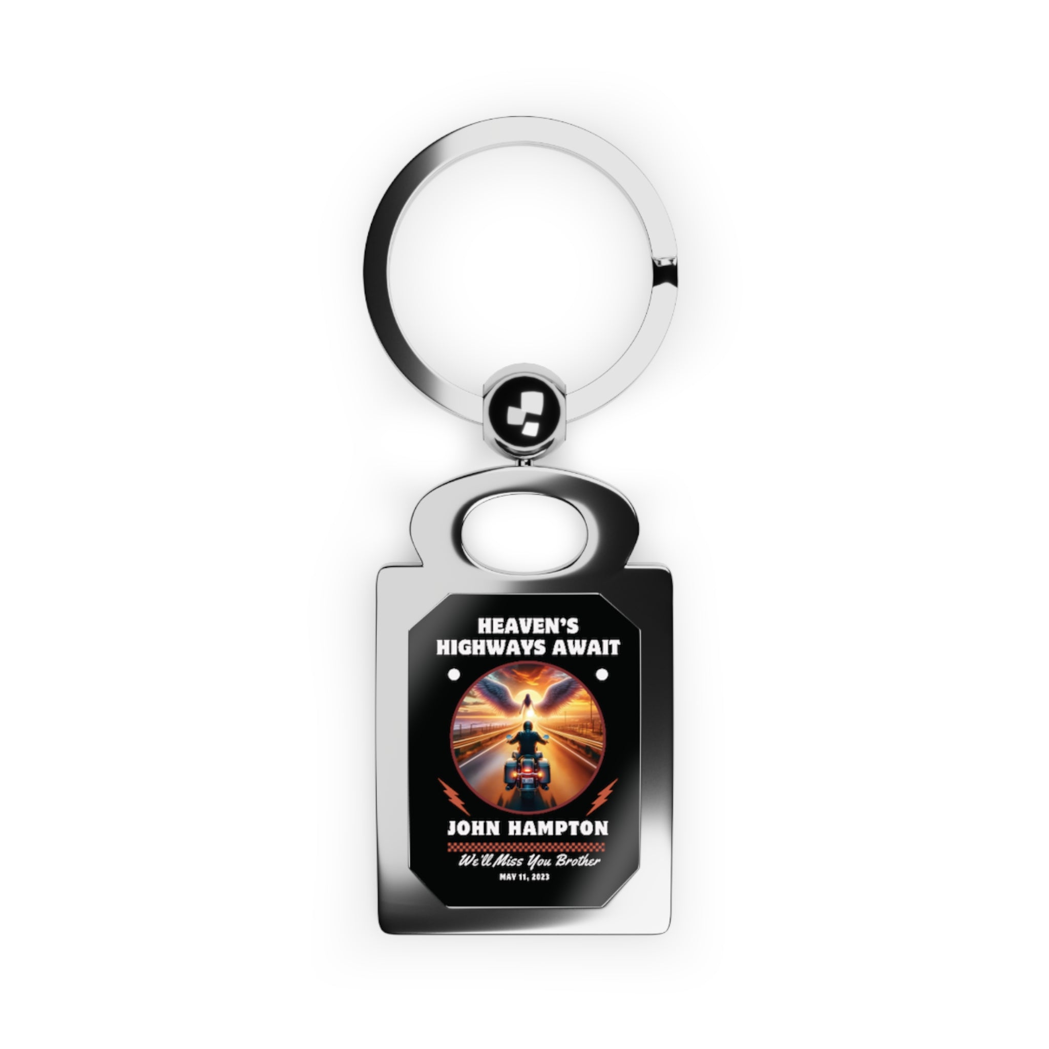 Angel Design Biker Memorial Metal Key Ring