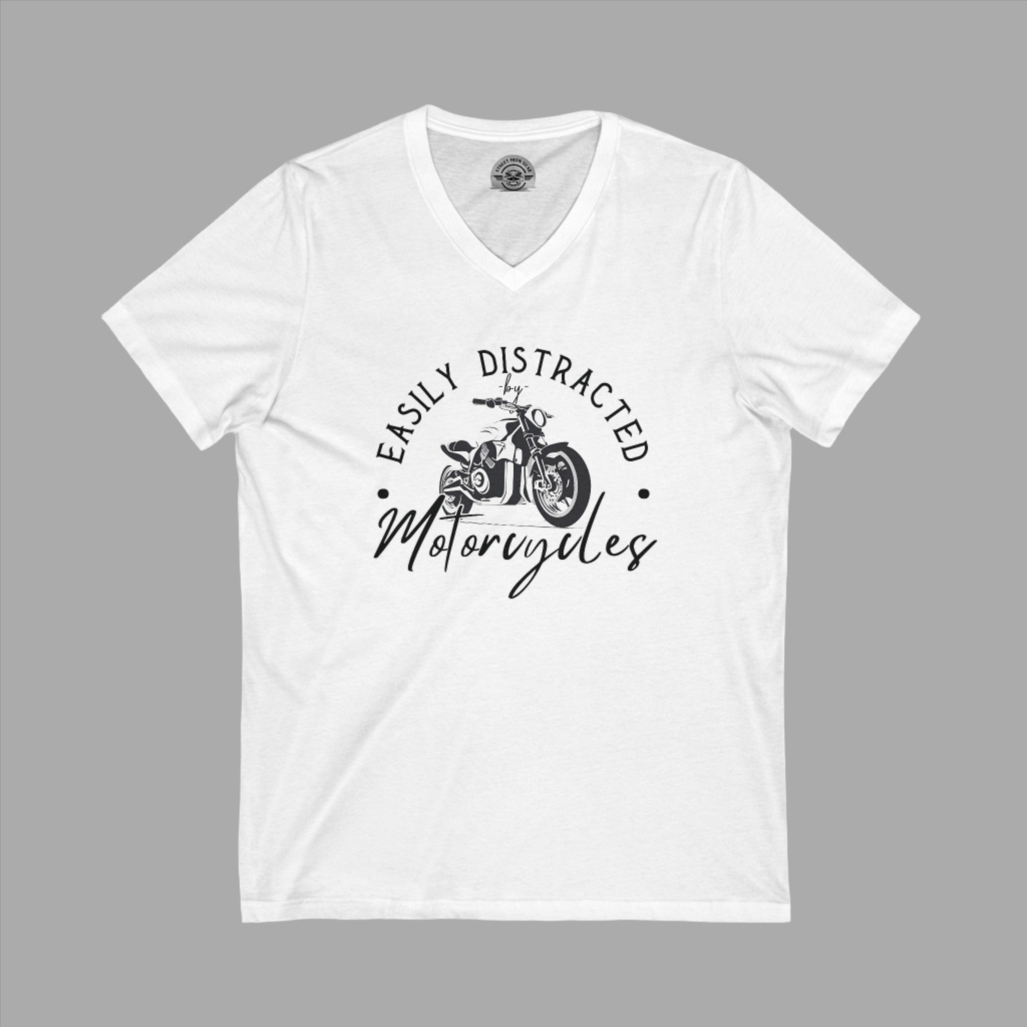 Funny Ladies Motorcycle VNeck TShirt