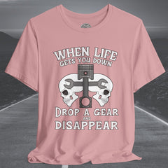 Motorcycle Skull and Piston Crew Neck TShirt