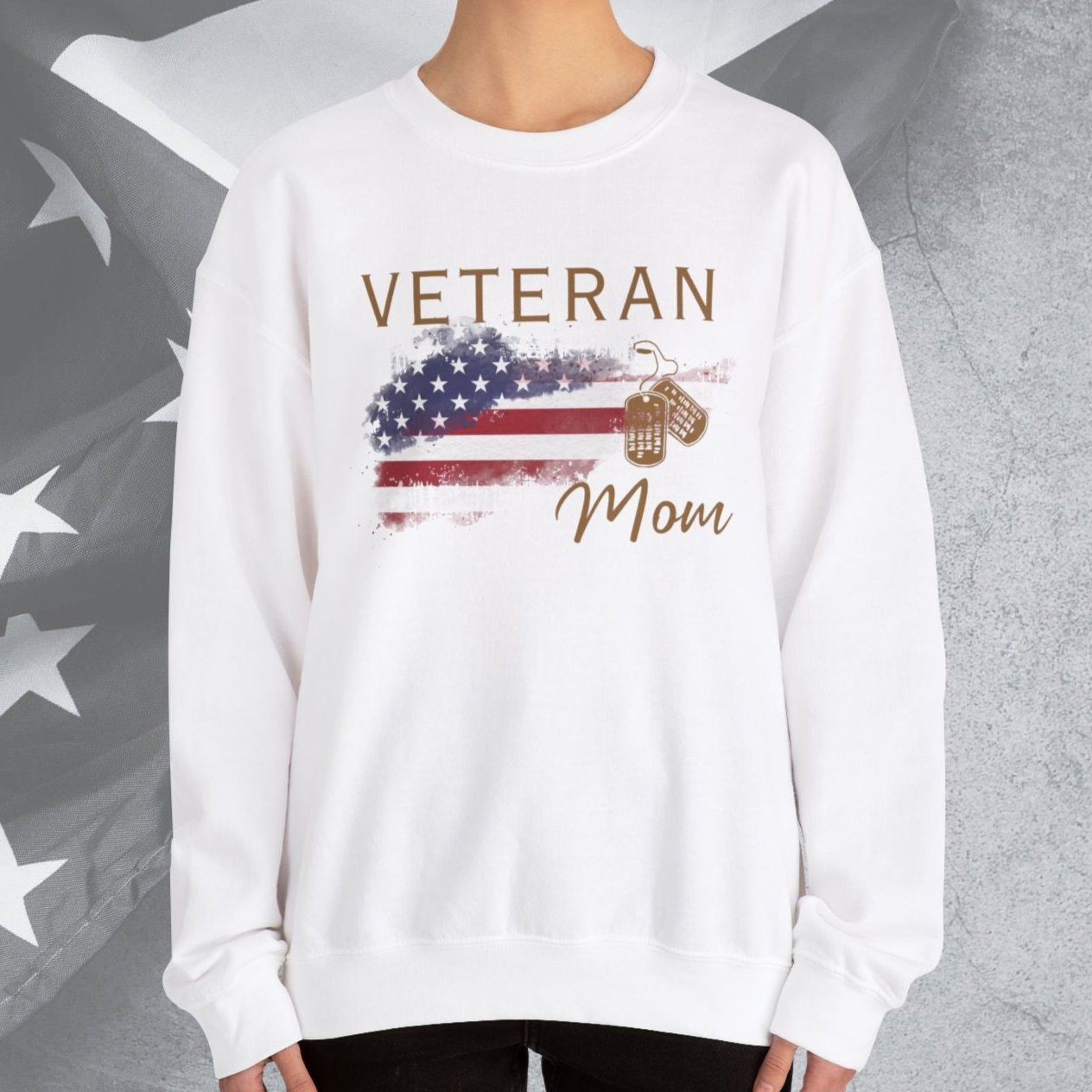 American Veteran Mom Crew Neck Sweatshirt