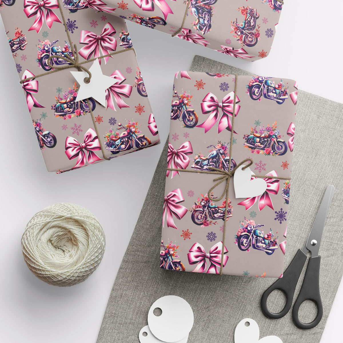 Cottagecore Motorcycle & Bows Gift Wrap