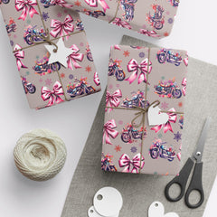 Cottagecore Motorcycle & Bows Gift Wrap