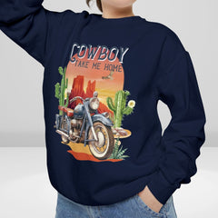 Women's Western Motorcycle Crew Neck Sweatshirt