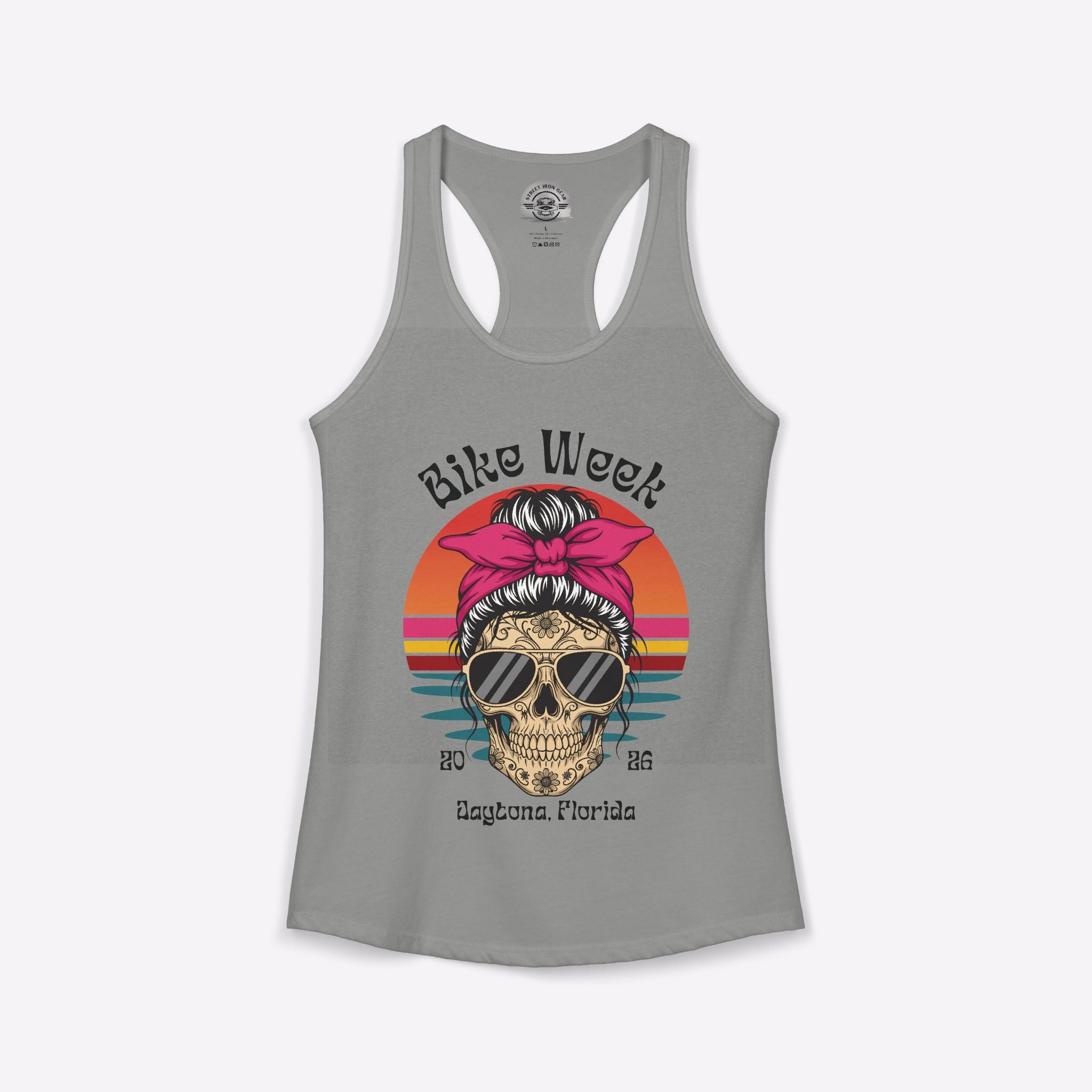 Daytona Bike Week 2026 Women's Boho Skull Racerback Tank