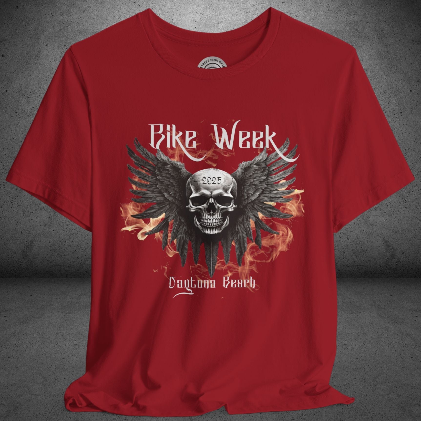 Daytona Bike Week 2025 Gothic Winged Skull Crew Neck TShirt