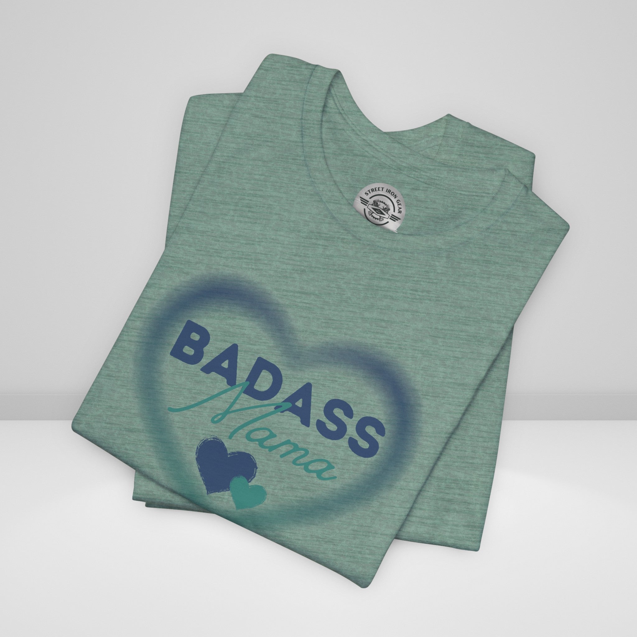 Badass Mama Heart Crew Neck TShirt