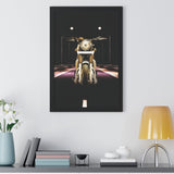 Vintage Night Scene Motorcycle Framed Poster