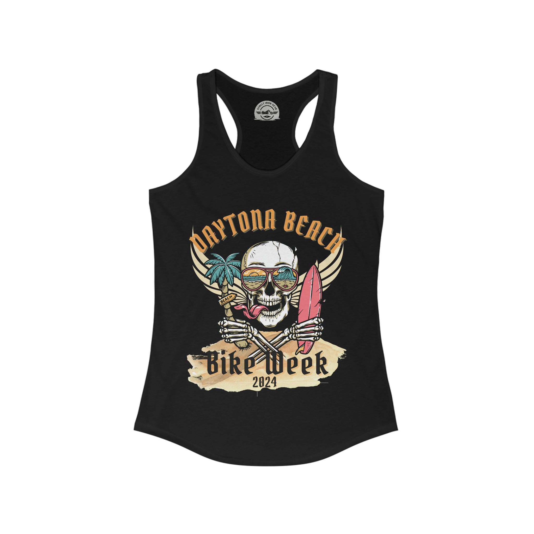 Daytona Beach Bike Week 2024 Womens Racerback Tank Top