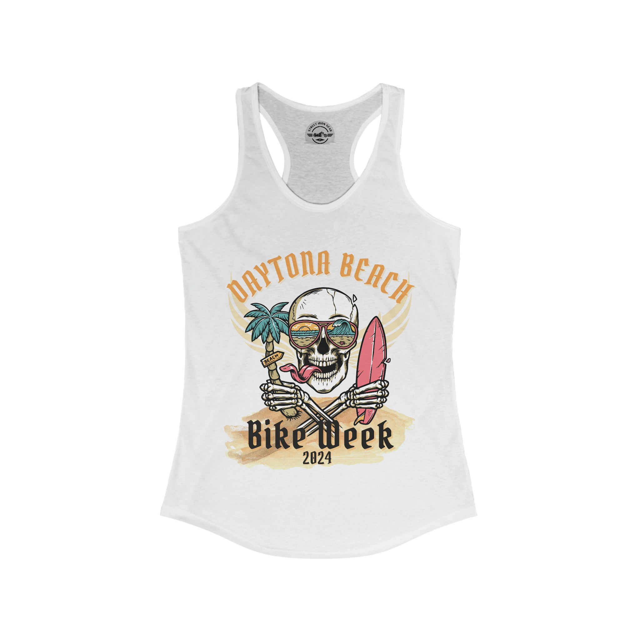 Daytona Beach Bike Week 2024 Womens Racerback Tank Top