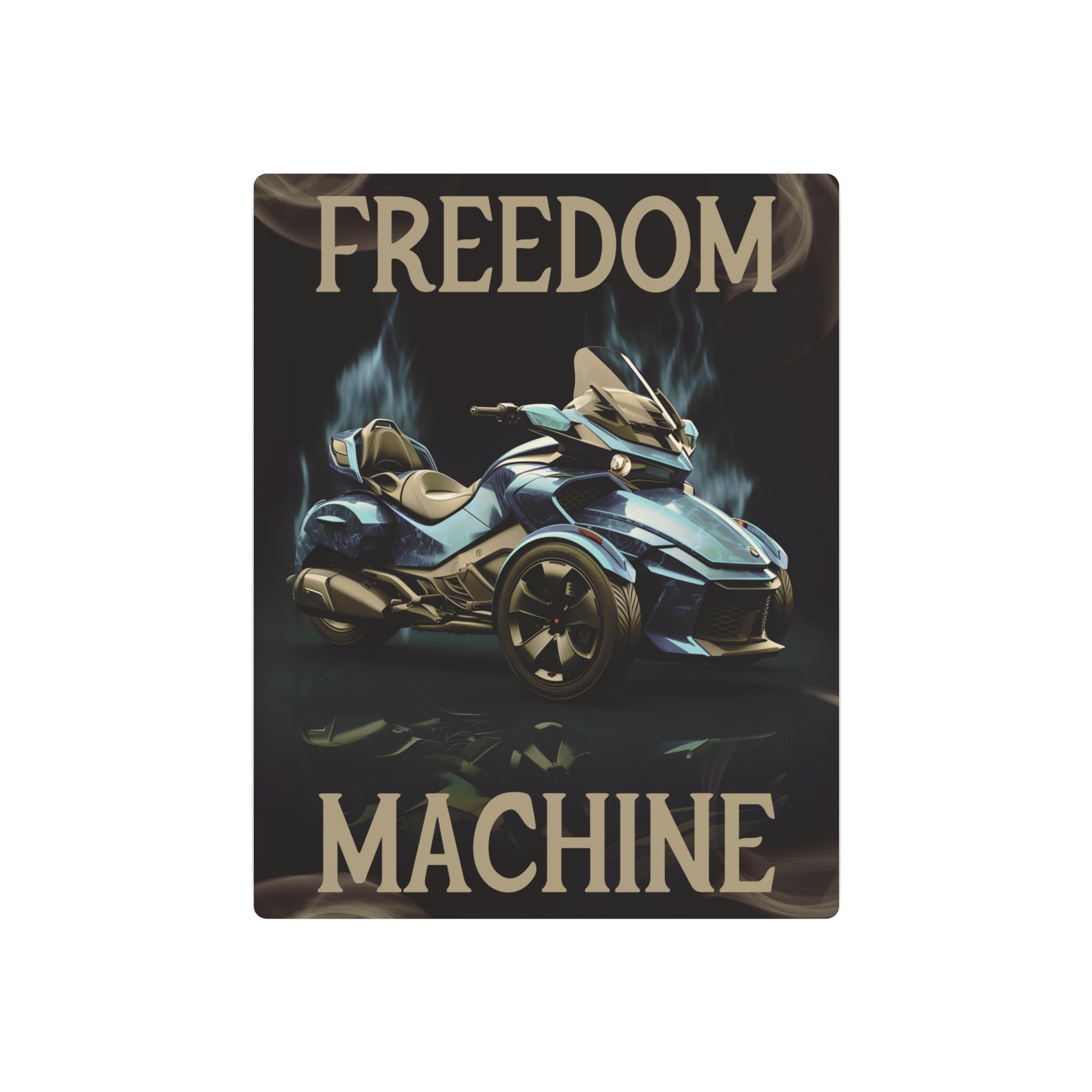 Spyder Motorcycle Metal Poster - Freedom Machine