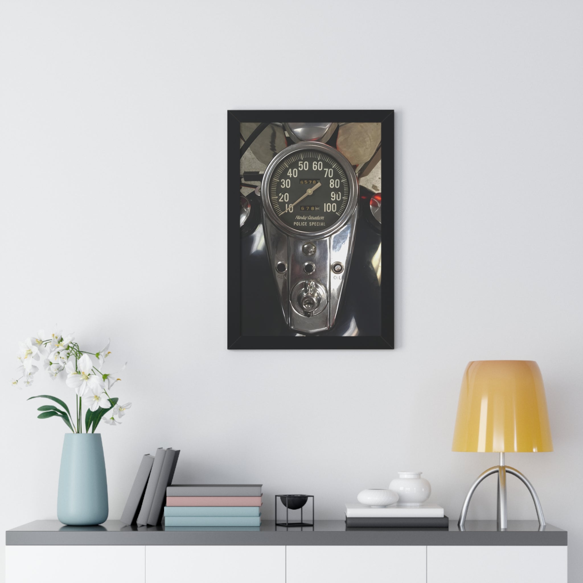 Harley Police Special Motorcycle Framed Poster