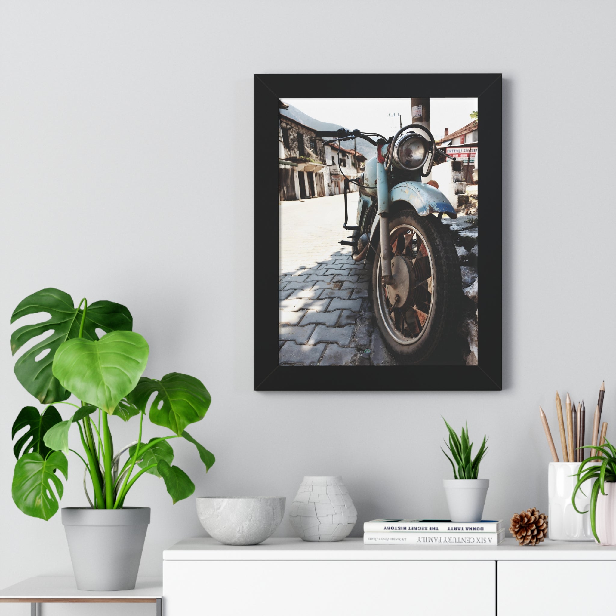 Vintage Motorcycle Framed Poster