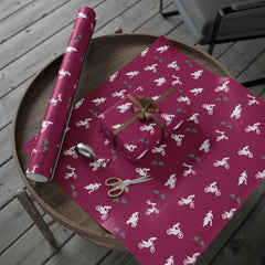 Pink Motocross Gift Wrap - Dirt Bike Racing Design