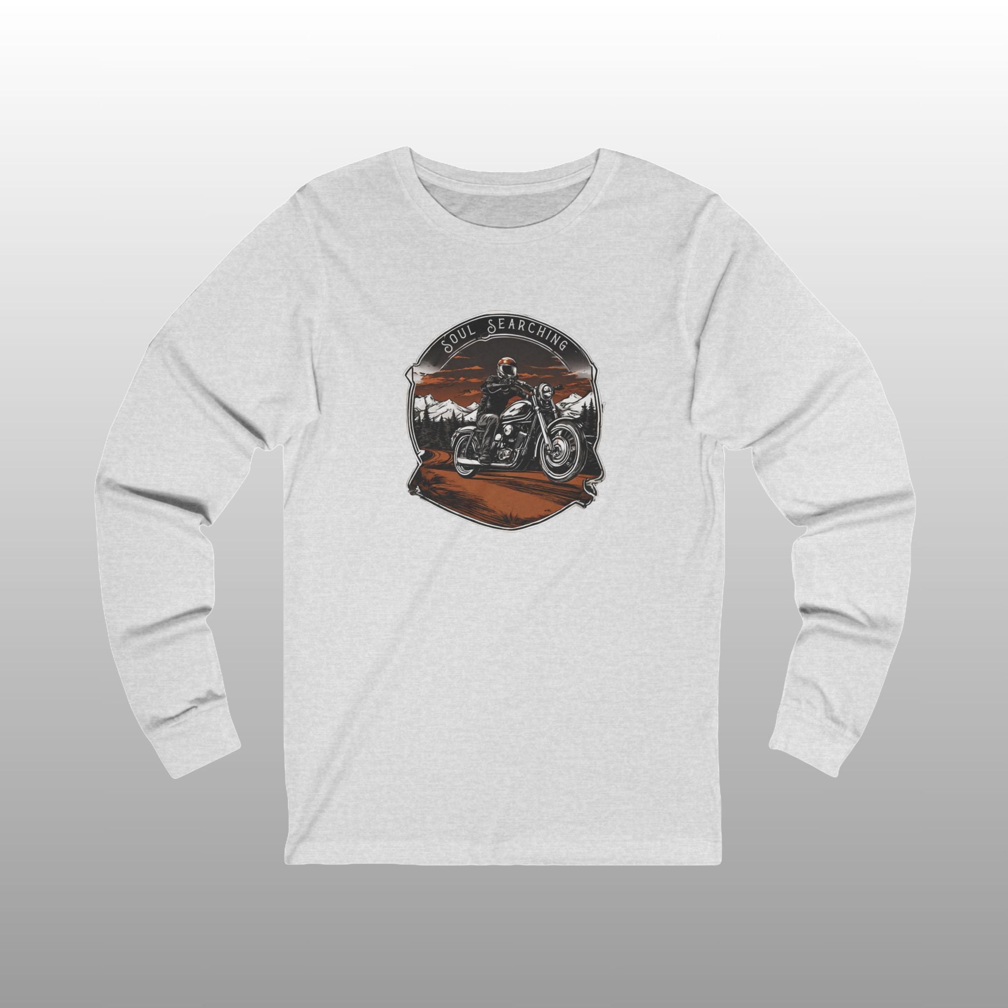 Vintage Style Motorcycle Culture Long Sleeve Crew Neck TShirt