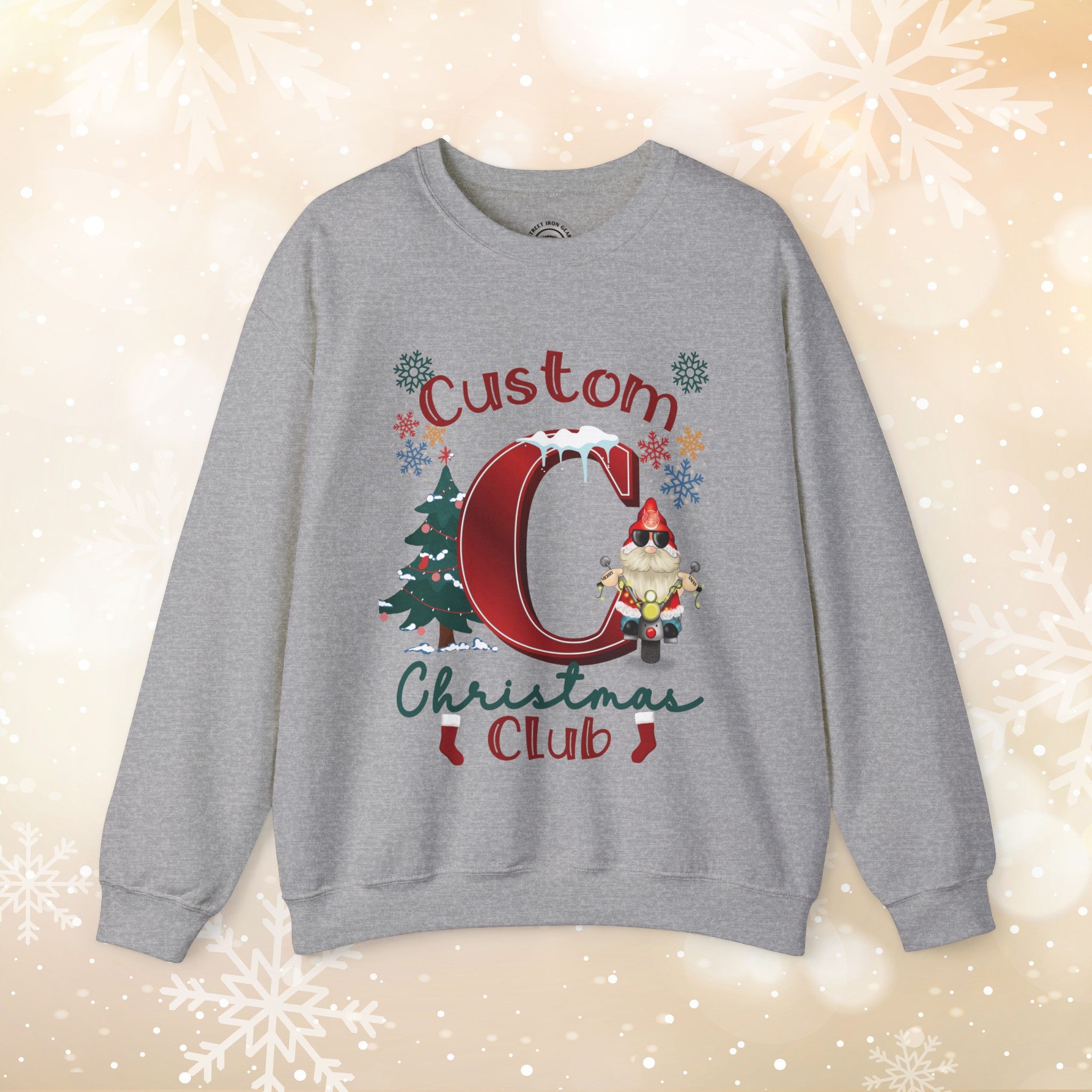 Family Monogram Christmas Crew Neck Sweatshirt (Adult)