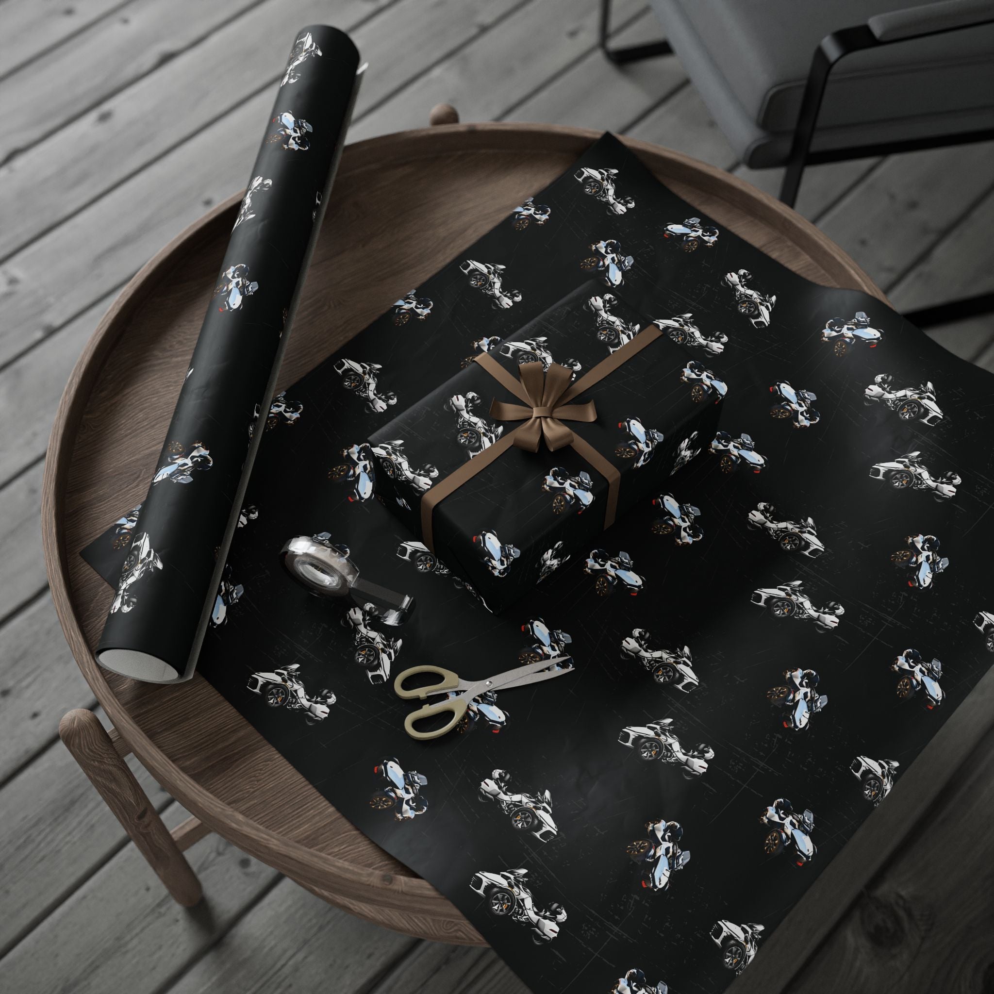 Can-Am Spyder Motorcycle Gift Wrap | Distressed Style