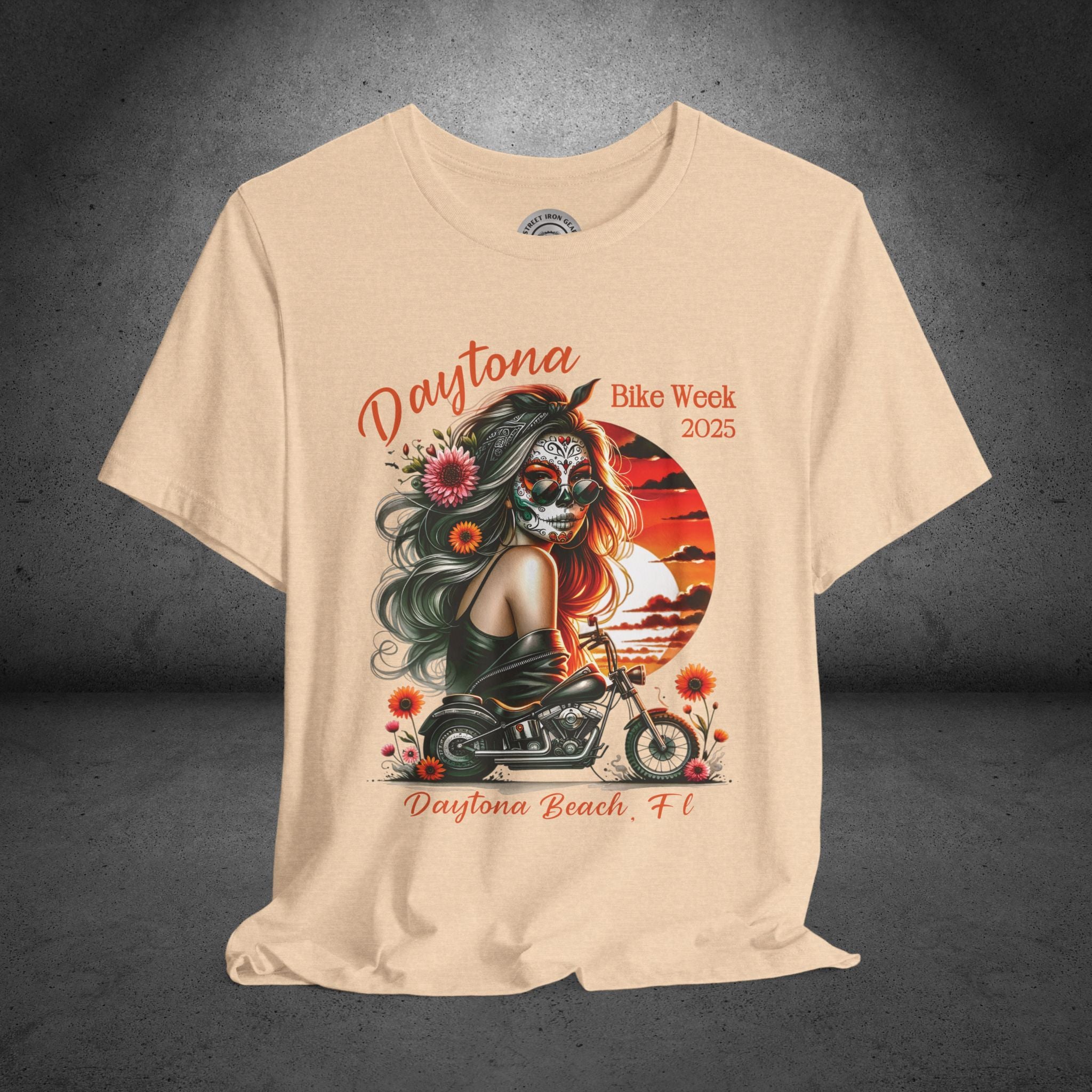 Ladies Daytona Bike Week 2025 Day of the Dead Crew Neck TShirt