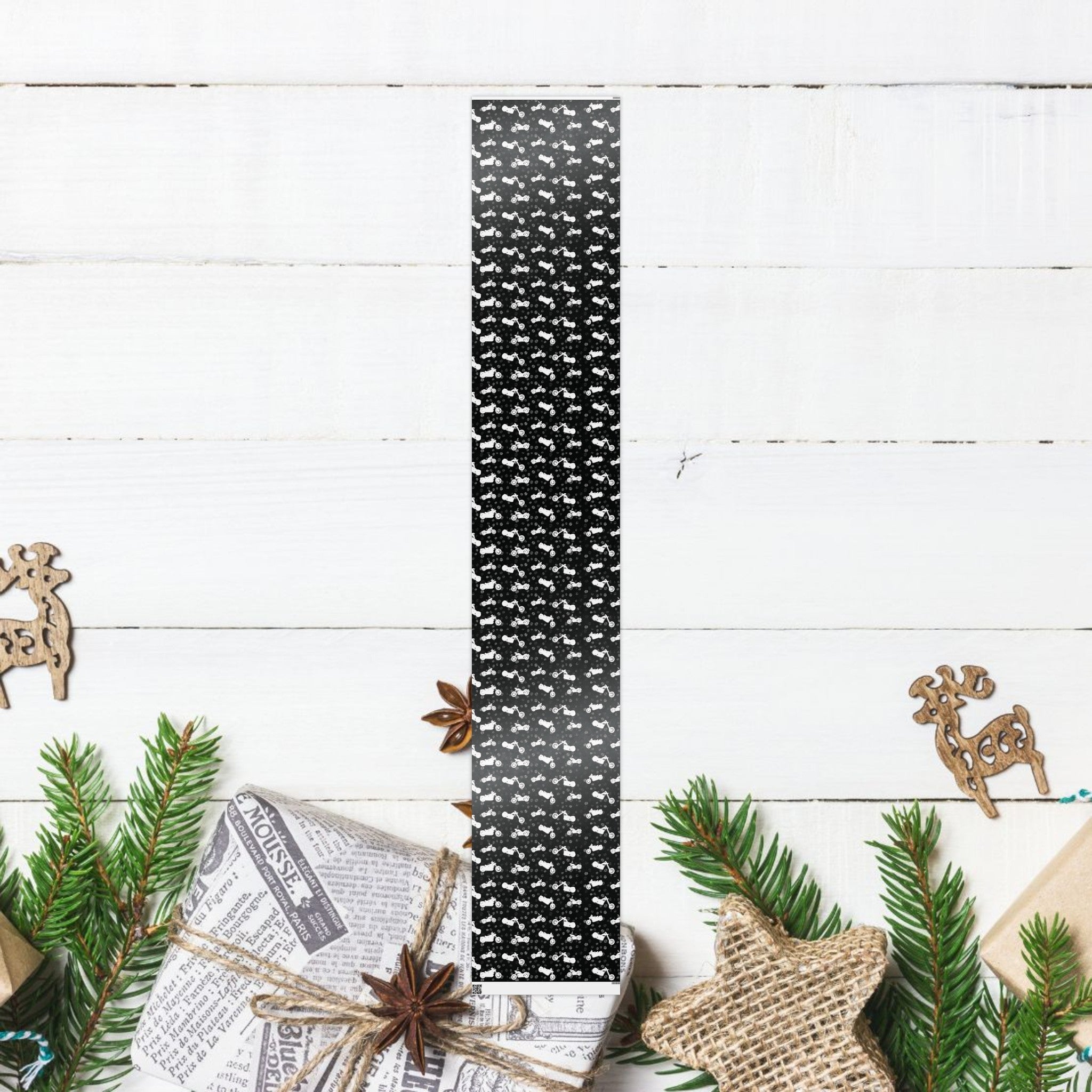 Gift Wrap - Black Motorcycle Cruiser