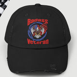 Badass American Veteran Distressed Dad Hat