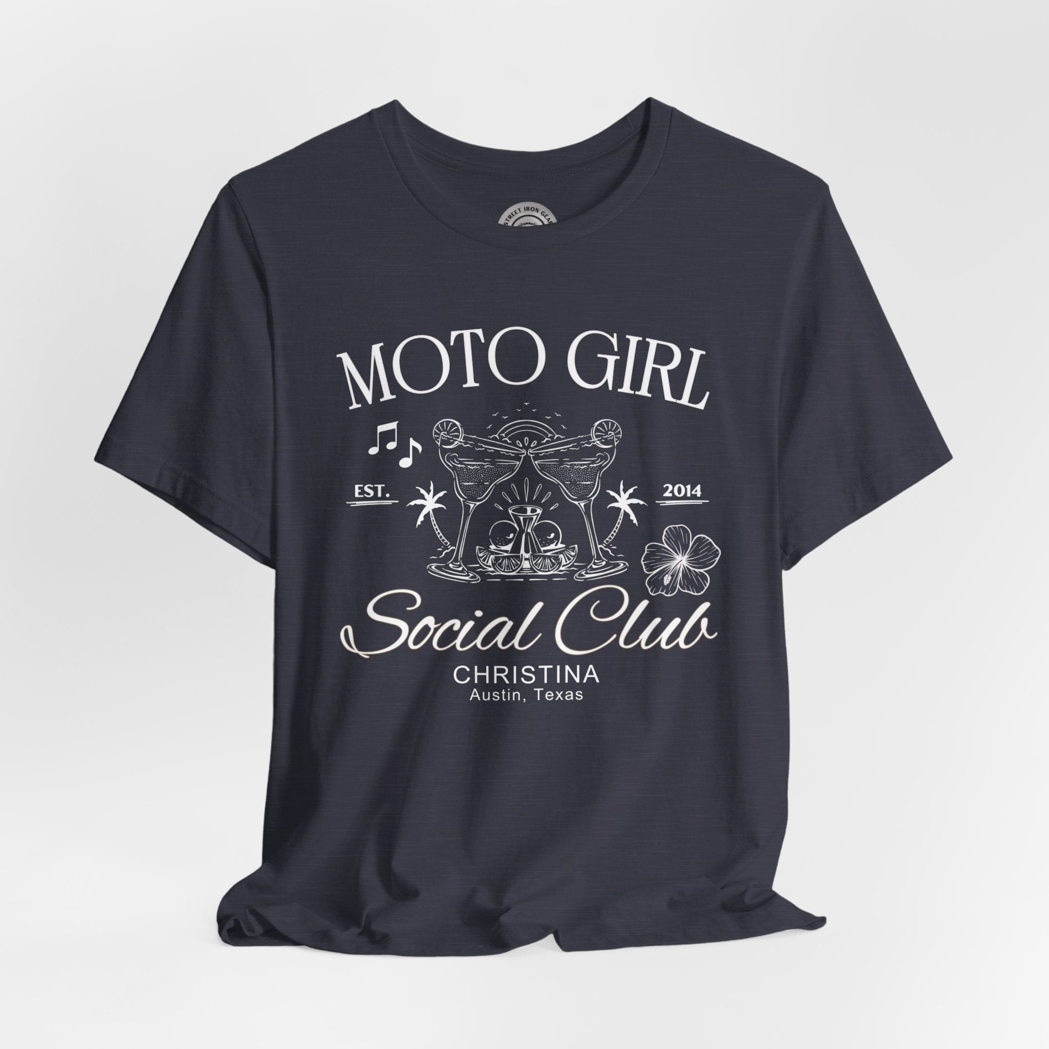 Moto Girl Crew Neck TShirt (Customizable)