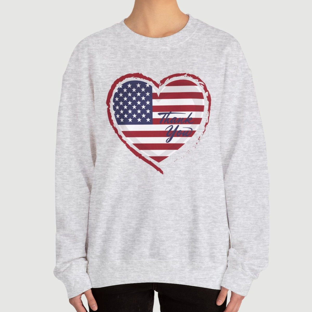 American Veteran Heart Flag Crew Neck Sweatshirt