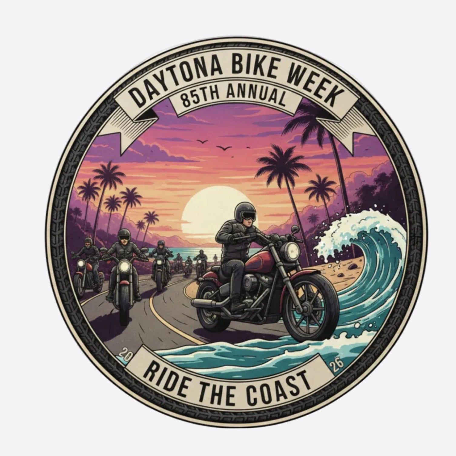 Daytona Bike Week 2026 Sunset Decal