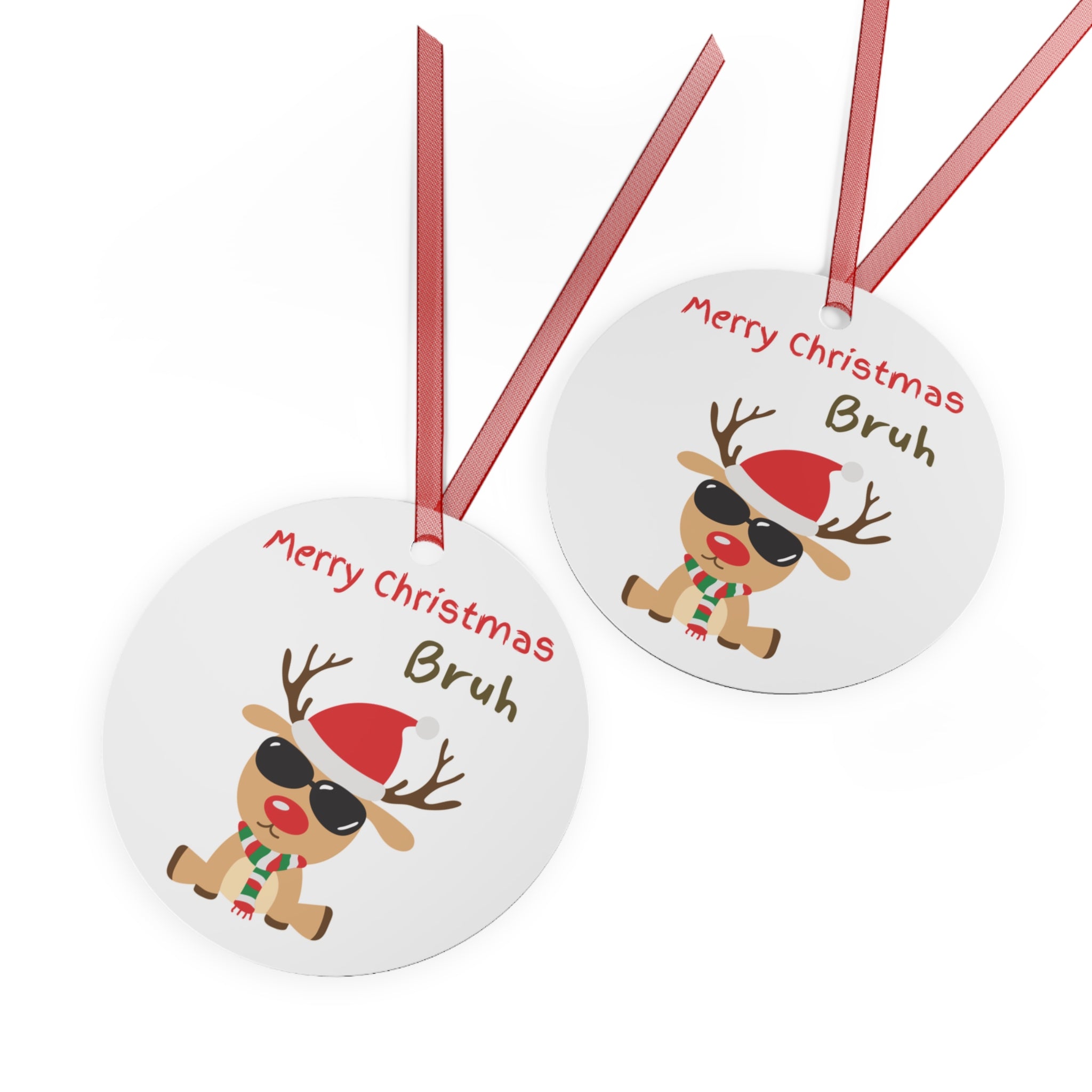 Funny Reindeer Aluminum Christmas Ornament