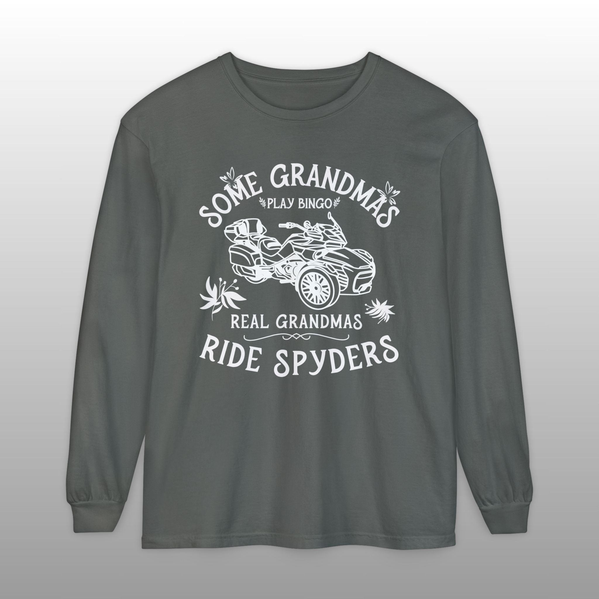 Real Grandmas Ride Spyders Long Sleeve Comfort Colors Tee