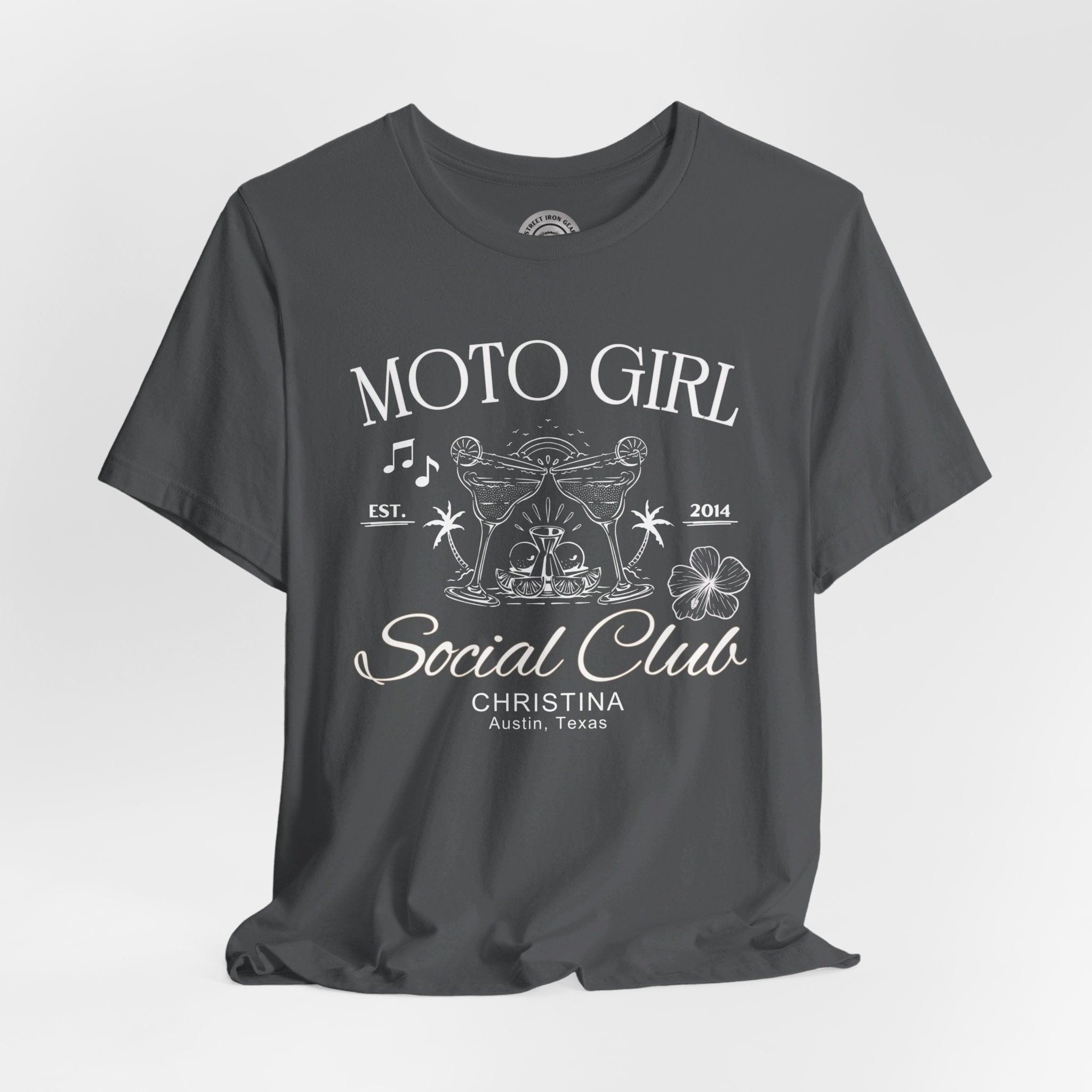 Moto Girl Crew Neck TShirt (Customizable)