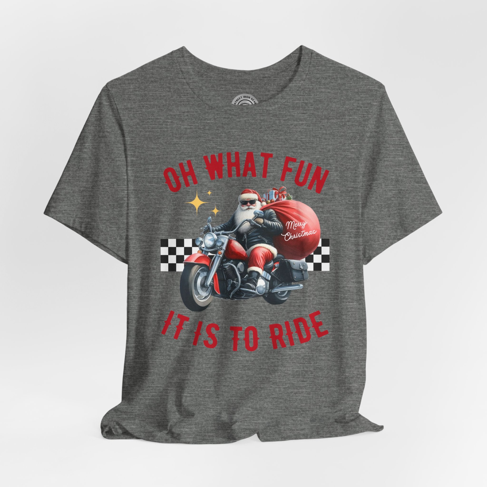 Biker Santa Oh What Fun Christmas TShirt