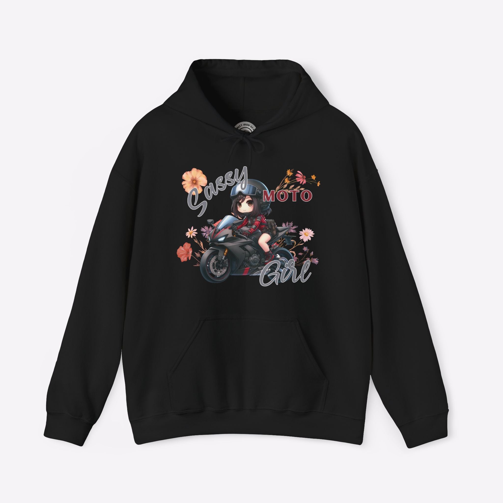 Sassy Moto Chibi Girl Pullover Hoodie