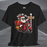 Biker Santa Motorcycle Crew Neck TShirt