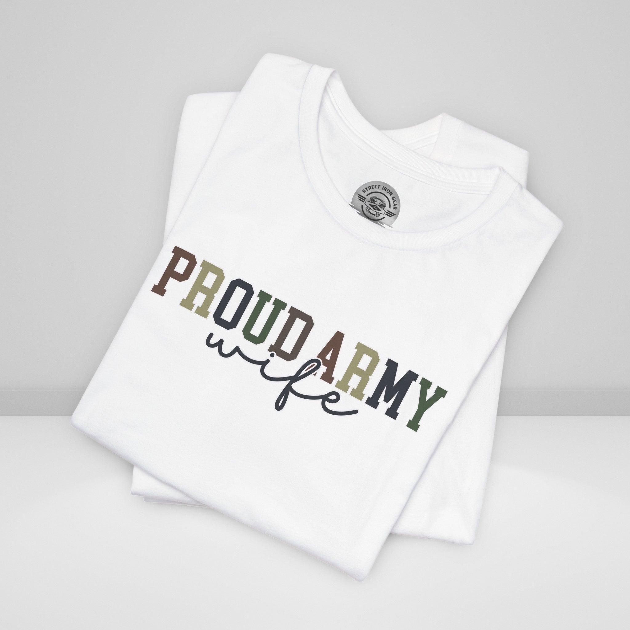 Proud Army Wife Crew Neck TShirt