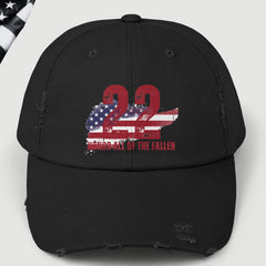 22 a Day American Veteran Distressed Dad Hat