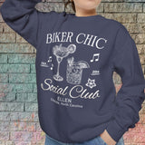 Biker Chic Crew Neck Sweatshirt (Customizable)