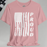 Proud American Flag Crew Neck TShirt