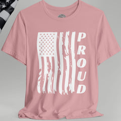 Proud American Flag Crew Neck TShirt