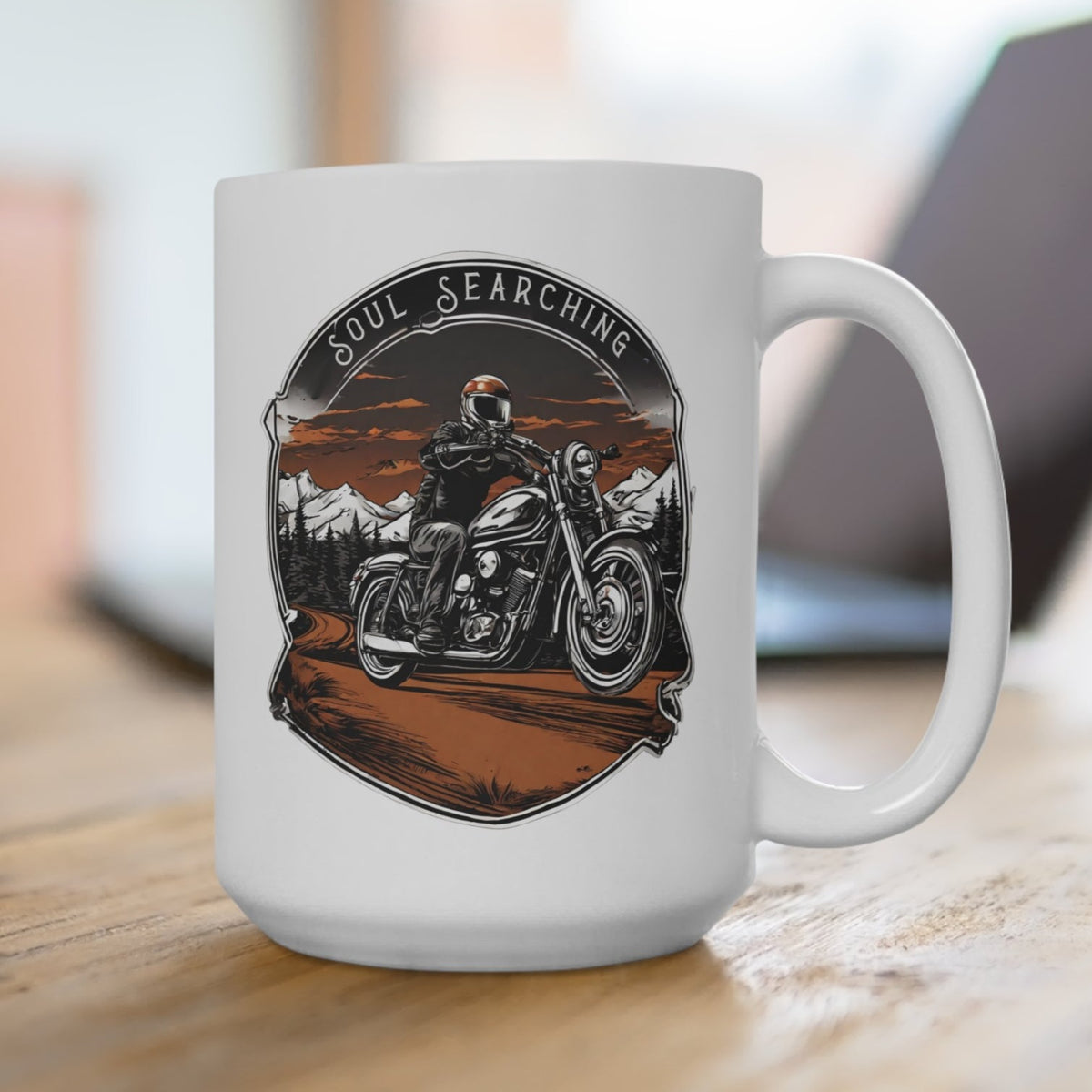 Motorcycle Ceramic Coffee Mug 15oz