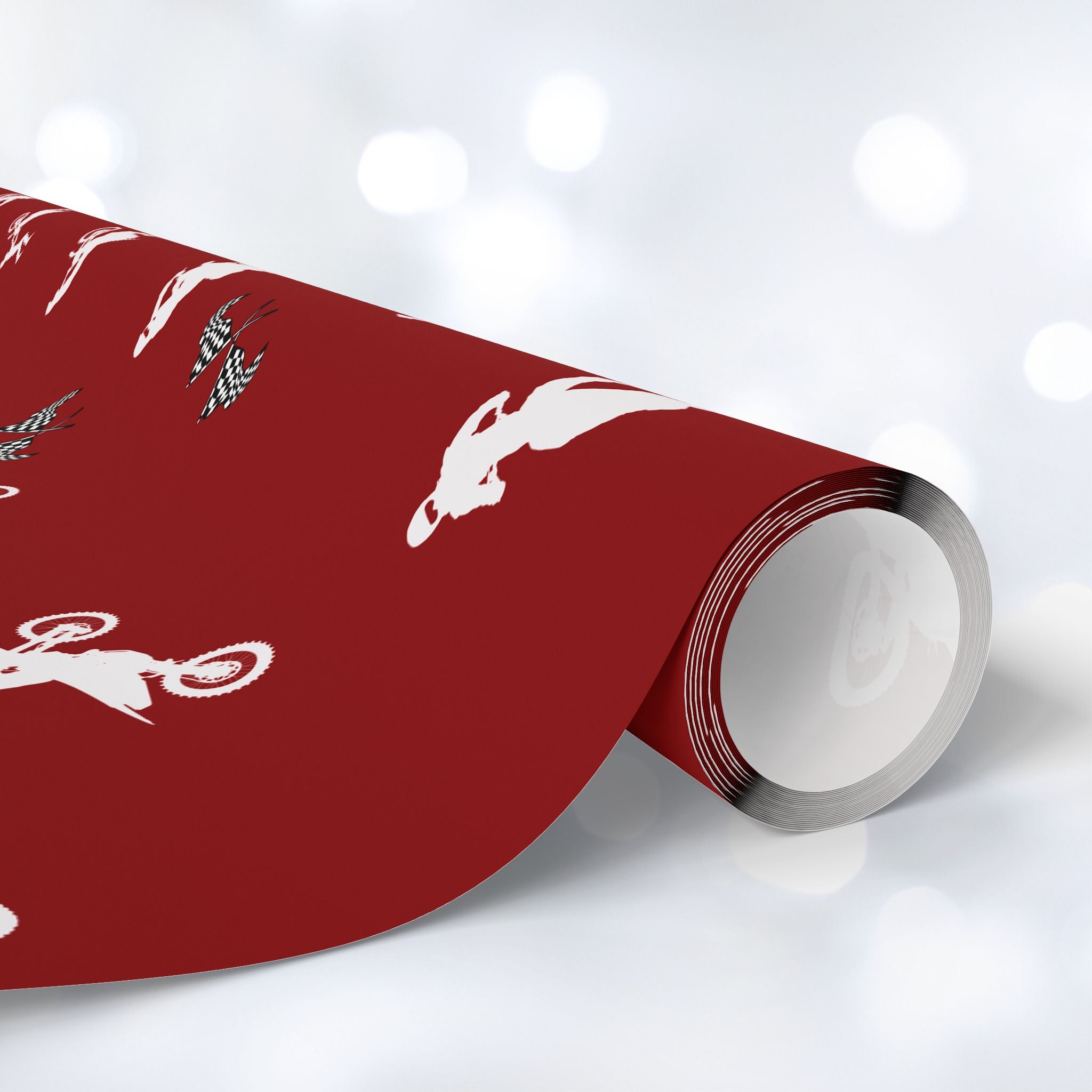 Gift Wrap - Red Motocross