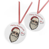 Biker Santa Aluminum Christmas Ornament