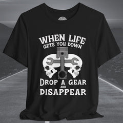 Motorcycle Skull and Piston Crew Neck TShirt
