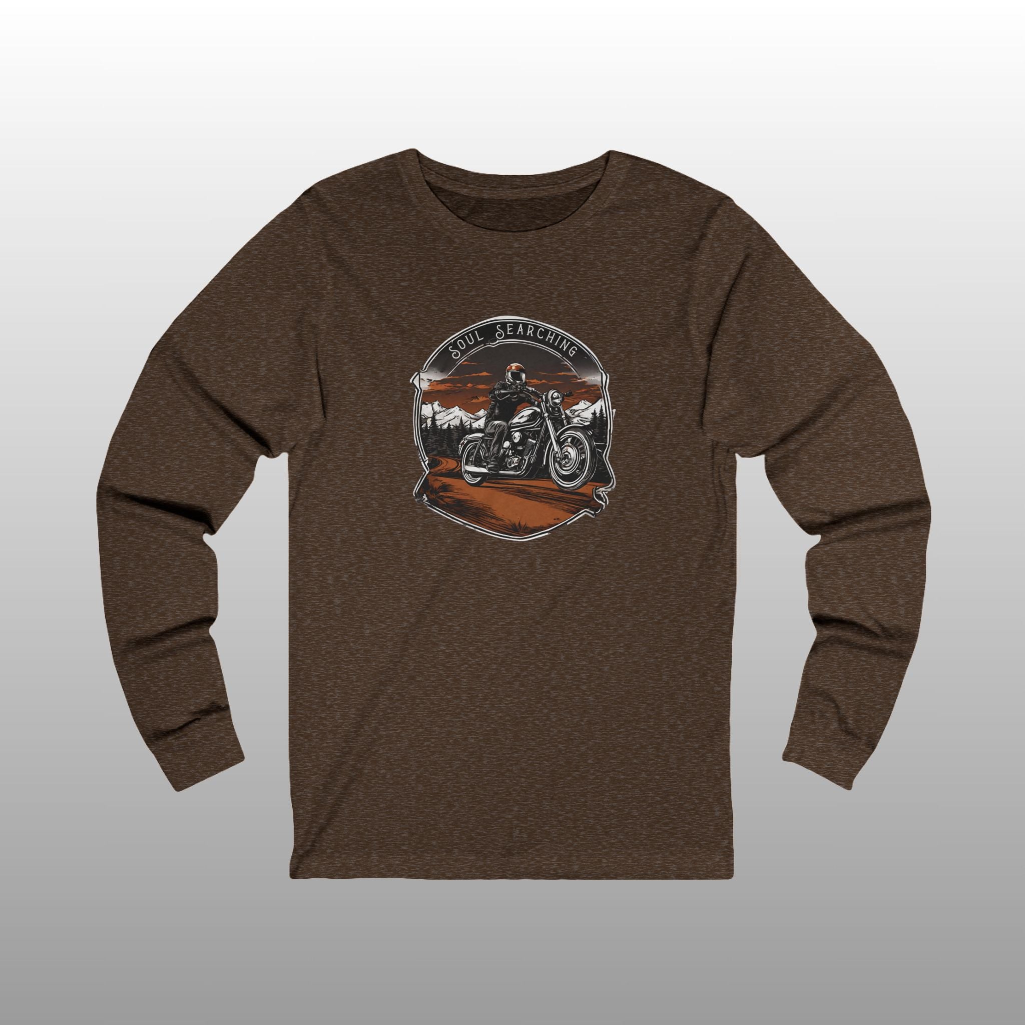 Vintage Style Motorcycle Culture Long Sleeve Crew Neck TShirt