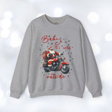 Biker Santa Christmas Crew Neck Sweatshirt