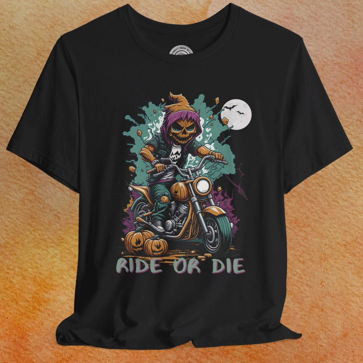 Halloween Biker Crew Neck TShirt