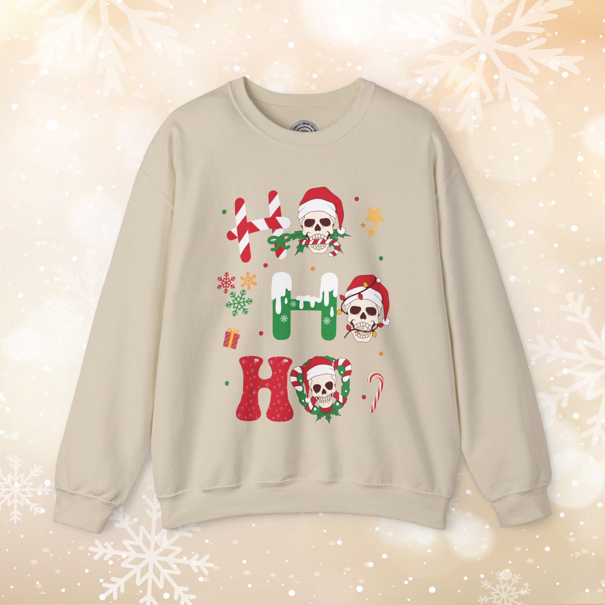 Christmas Skull Crew Neck Sweatshirt