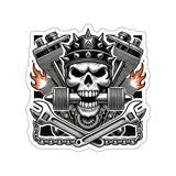 Gearhead Skull, Pistons & Flames Motorcycle Decal