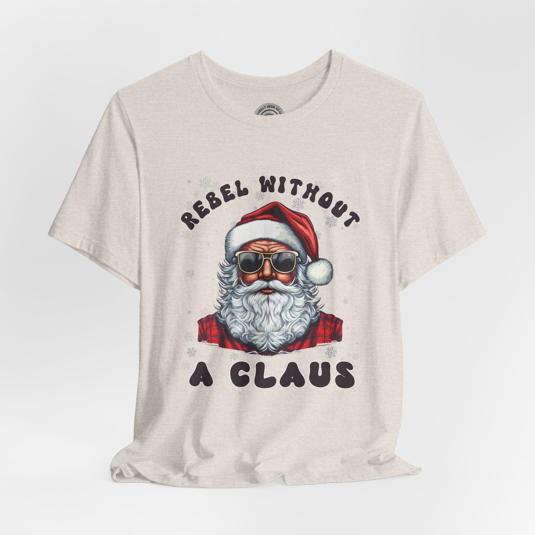 Biker Santa Christmas Crew Neck TShirt