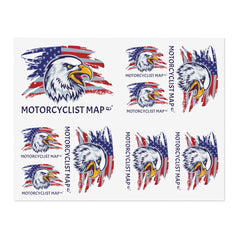 Motorcyclist Map Eagle Decal Sheets