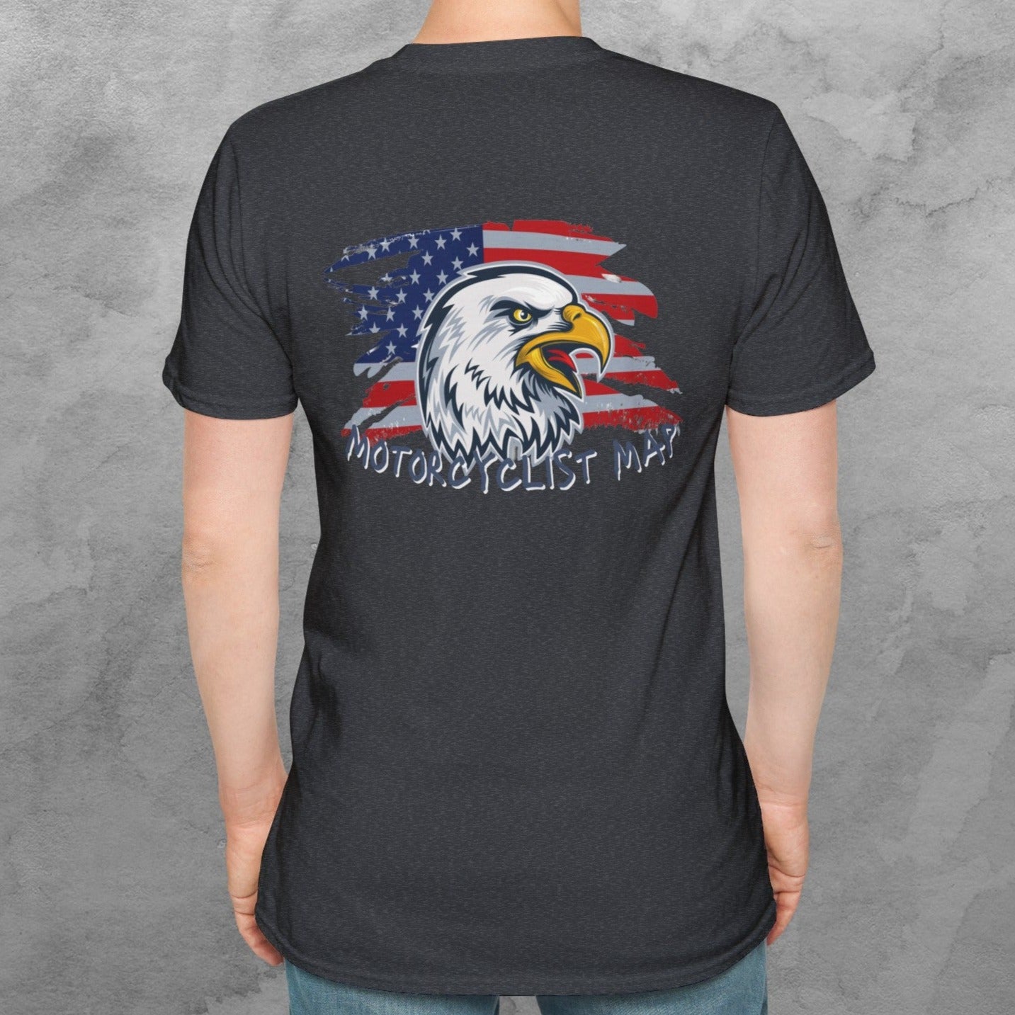 Motorcyclist Map - American Since 1776 Crew Neck TShirt